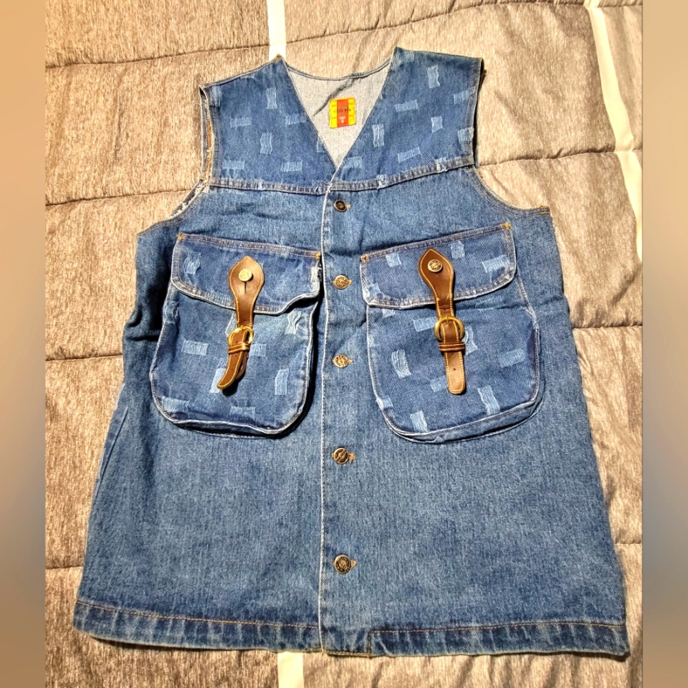 Rare Find~New W/Tags Vintage Cest Toi Denim Vest~1990's~Small~Hip-Hop